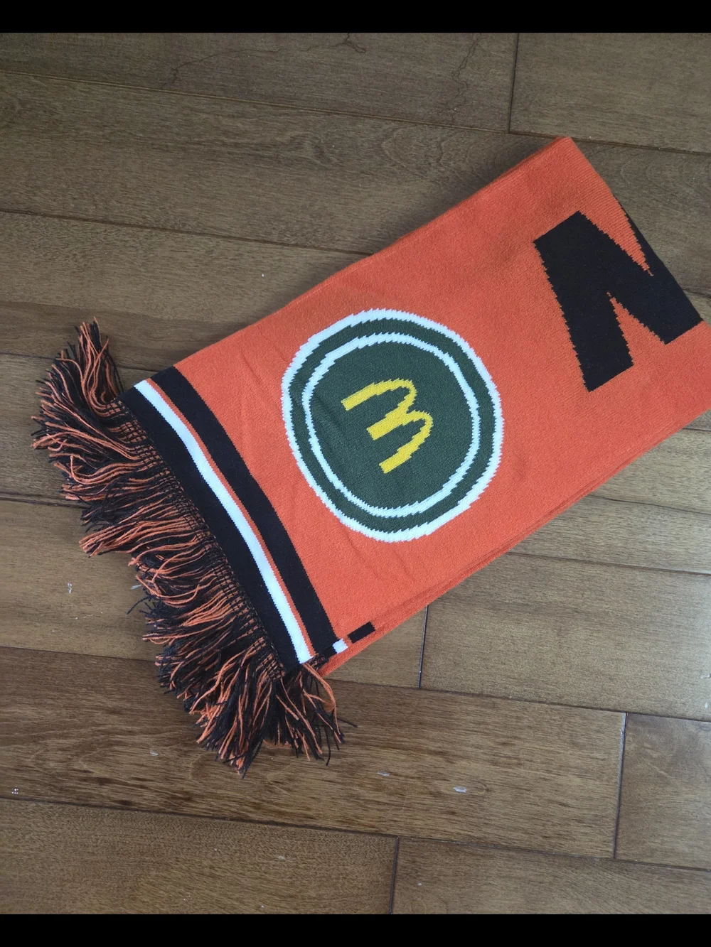 Mc Donalds Orange Graphic Knitted  Logo Scarf
